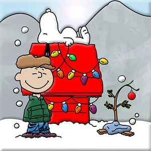 Ein CHARLIE BRAUNES WEIHNACHTSPLAKAT (Baum) 24 x 24 Zoll sieht toll aus! Snoopy - Bild 1 von 1