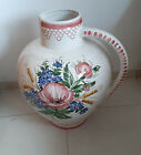 Vase, Groe, Krug-Bodenvase, aus Keramik mit Henkel ,Handbemalt, Hhe 51,5 cm,