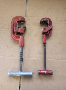Lot of 2 Heavy Duty Pipe Cutters Ridgid No 1-2 & American Pipe - Picture 1 of 8