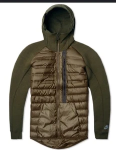 NWT Nike Tech Fleece Aeroloft 800 Goose Down Puffer Jacket Olive Hoodie 2XL - Picture 1 of 7
