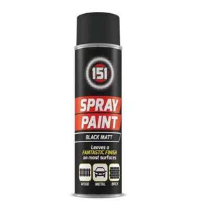 250ml Matt Black Aerosol Paint Spray Cars Wood Metal Walls Graffiti Touch Up - Picture 1 of 1