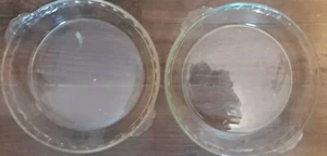 2 platos estriados transparentes Pyrex de 9 1/2 pulgadas #229 buen estado usados - Imagen 1 de 5