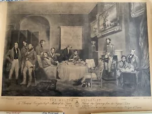 Antique Hodgson & Graves Print Sellers London. The Melton Breakfast Print. 18x24 - Picture 1 of 10