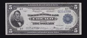 US 1918 $5 FRBN Chicago FR 793 VF-XF (358) - Picture 1 of 2