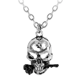 Alchemy Gothic The Alchemist Pendant Skull Black Rose Fine Pewter Necklace P26 - Picture 1 of 2