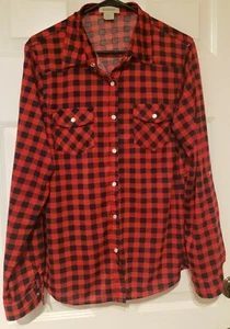 Camicia western donna passaporto XL bufalo a quadri perle snap cowgirl rotolo linguetta - Foto 1 di 6