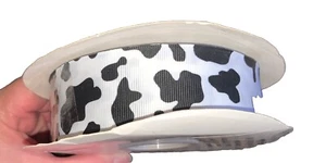 Black Cow Spots Ribbon 1-1/2 X 50 Yards 100% - Picture 1 of 4