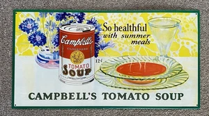 Vintage 1991 Campbell's Tomato Soup Tin Sign Nostalgia Series  18" x 9.5" - Picture 1 of 3