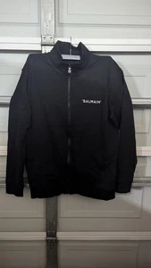 Men’s Balmain Black Logo Zip Track Athletic Jacket Cotton Size LARGE - Picture 1 of 7