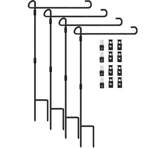 Garden Flag Stand Holder 4 Pack Garden Flag Pole 13.5" Width Premium Lawn Fla... - Picture 1 of 7