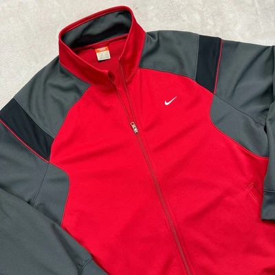 Куртка спортивная мужская Nike XXL Y2K The Athletic Dept красная серая цветной блок на молнии - Изображение 1 из 4