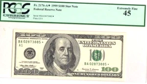 $100 FRN Star Note ..Series 1999--EF/45 - Picture 1 of 2