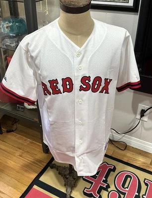 Vintage Boston Red Sox Nomar Garciaparra Majestic White Mesh Jersey Men’s L - Image 1 of 4