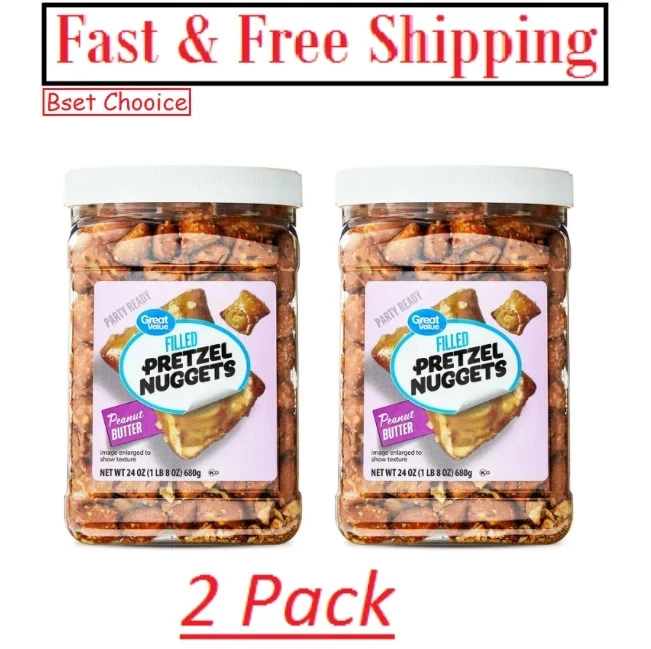 ( 2 Pack ) Great Value Peanut Butter Filled Pretzel, 24 oz. Best Product. - Image 1 of 1