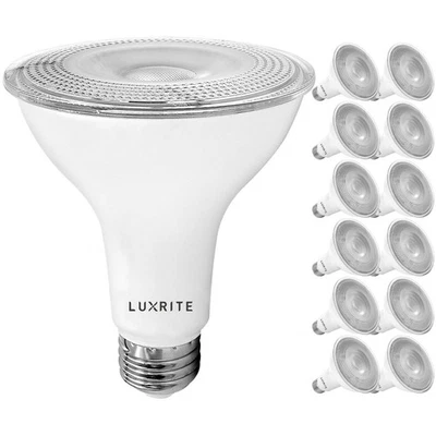 LUXRITE 12pk LED PAR30 Bulb, 75W Eq Dimmable, 5000K, 850L, Wet Rated, UL - Image 1 of 4