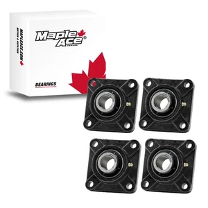 Cojinete de brida UCF206-20 diámetro de 1-1/4", 4 pernos autoalineable, base sólida (cantidad 4) - Imagen 1 de 4