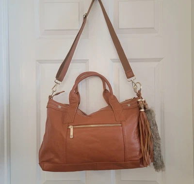 Bolsa tote de couro marrom Cuore & Pelle bolsa de ombro grande bolsa tiracolo outono - Imagem 1 de 4