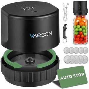 Upgraded Fully Automatic Electric Mason Jar Vacuum Sealer Kit for Wide & Regu... - Picture 1 of 7