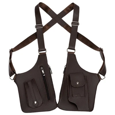 Adjustable Anti-Theft Underarm Shoulder Bag PU Leather Wallet Holster Bag Black - Image 1 of 4