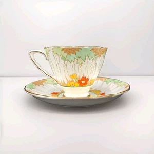 Taza de té y platillo Royal Stafford hueso fino China Inglaterra años 50-7417 - Imagen 1 de 6