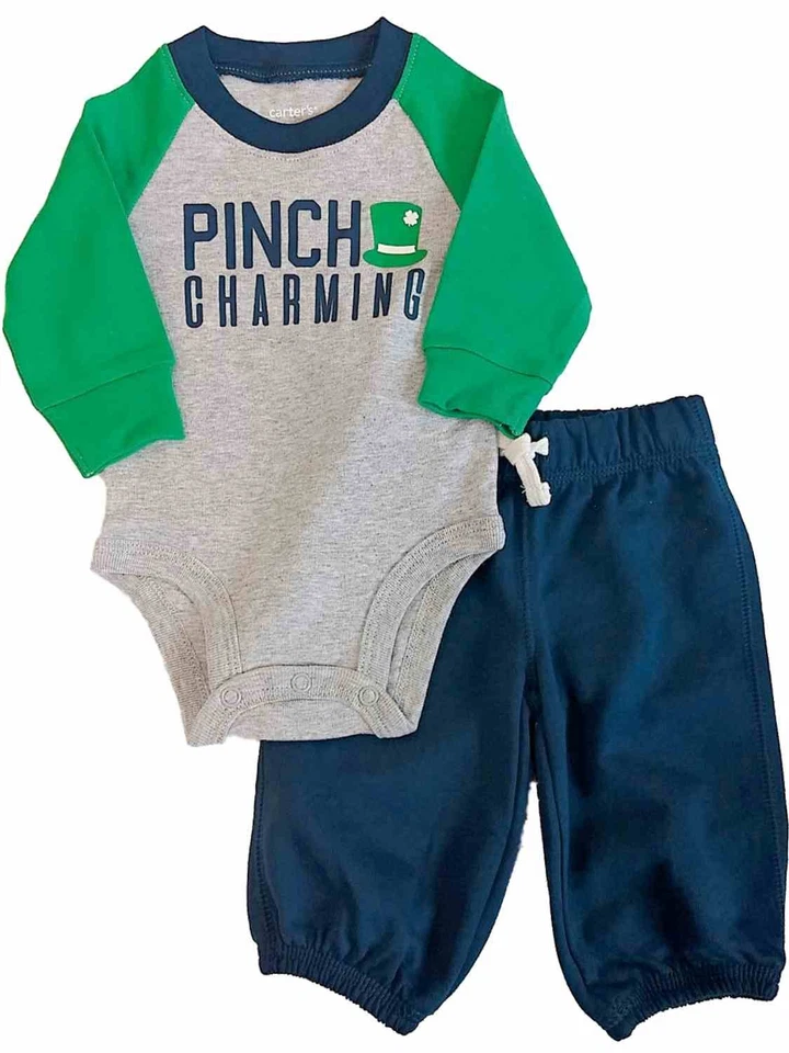 Carters Infantil Niños Pellizco Encantador Bebé Conjunto San Patricio Body y Pantalones 6m Foto 1 de 1