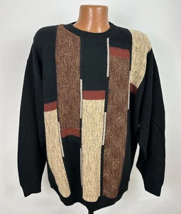 Vintage 90s Protege Sweater Mens XXL 2XL Wool Blend Color Block Art to Wear Dad - Picture 1 of 12