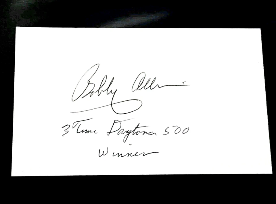 BOBBY ALLISON added "3 x DAYTONA 500 WINNER" SIGNED AUTOGRAPHED INDEX CARD 3X5 - Image 1 of 1