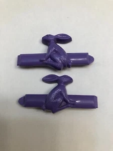 Vtg 1980's Hair Snap Tight Comb Barrette GOODY purple Rabbits - Picture 1 of 2