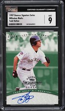 1997 DONRUSS SIGNATURE MILLENNIUM MARKS ROOKIE AUTO TODD HELTON 1/900 CSG 9 MINT