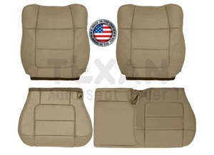 2001, 2002 Ford F-150 Lariat Crew Cab Leather Replacement Seat Cover Tan - Picture 1 of 41