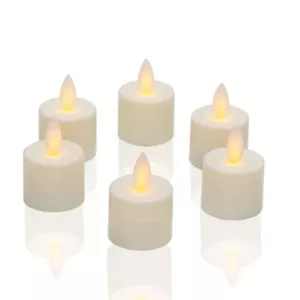Scott Living Set of 6 Realistic Flame LED Tealights Real Wax 150 Hour Run Time - Picture 1 of 5