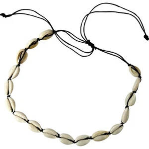 Sea Shell Halskette Halskette schwarz Kordel Kette Damen Herren Mädchen Jungen Männer Schmuck - Bild 1 von 2