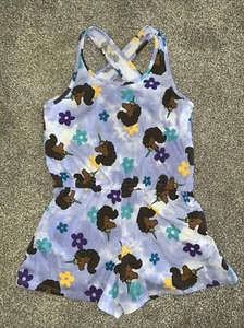NWOT Girls Afro Unicorn Shorts Romper Outfit Size S 6/7 - Picture 1 of 2