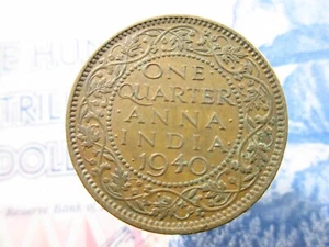 India 1/4 Anna 1940 British World Money Coin bh7k - Picture 1 of 2