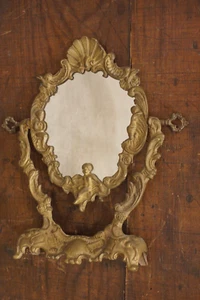 Antique Art Nouveau Cast Iron Picture Frame Cherub Seashell 1900's - Picture 1 of 8