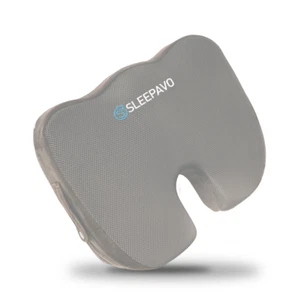 Sleepavo Gray Seat Cushion - Sciatica & Lumbar Support for Office, Car & Travel - Picture 1 of 6