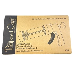 Prensa de galletas Pampered Chef 1525 15 discos instrucciones caja galletas Spritz - Imagen 1 de 4