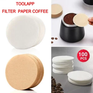 100PCS Coffee Machine Filter Paper Handle Powder Bowl Raw Wood New AU - Picture 1 of 14