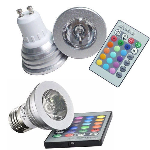 LAMPADINE FARETTI LED LUCE RGB GU10 E27 220V 16 COLORI TELECOMANDO MULTICOLORE  - Immagine 1 di 1