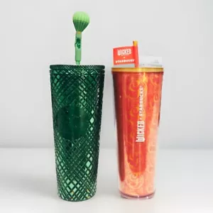Starbucks Wicked Tumbler 24oz Glinda Pink & Emerald Green Cold Cups 2er Set - Bild 1 von 7