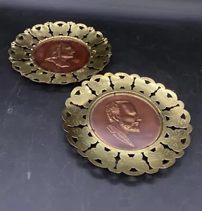 Telaio farfalla placca compositore ottone Franz Liszt e Tchaikovsky lotto 2 vintage - Foto 1 di 8