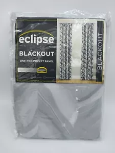 Eclipse Blackout Rod Pocket Panel Curtain Haley Silver 37in x 84in - Picture 1 of 6