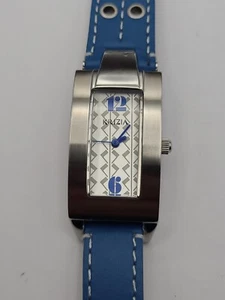 LADIES' KRIZIA TANK WATCH Blue Band New Battery - Picture 1 of 9