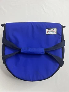Pyrex Portables Insulated Bag Round Casserole Dish Carrier Microcore Blue - Picture 1 of 7