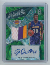 2016 -17 Spectra Julius Randle Neon Green Prizm Game Used Patch Auto 22/25