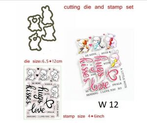 Cute Animals Metal Cutting Die and Stamp Set Scrapbooking DIY Crafts Card-making