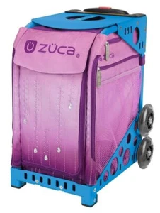 Zuca Velvet Rain Sport Bag Blue Frame Flashing Wheels Travel - Picture 1 of 6