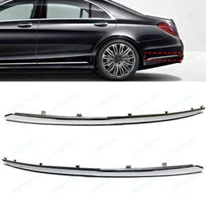 Pair Rear Bumper Outer Molding Trim Fit For Mercedes Benz S S500 W222 2014-2020 - Picture 1 of 8