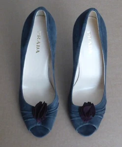 PRADA DAMEN LEDER PUMPS GR.40 39 GRAU WILDLEDER - Bild 1 von 6