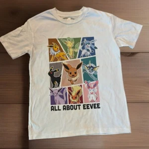 Pokemon EEVEE Evolutions Boys White Youth Large T-Shirt NEW - Picture 1 of 5